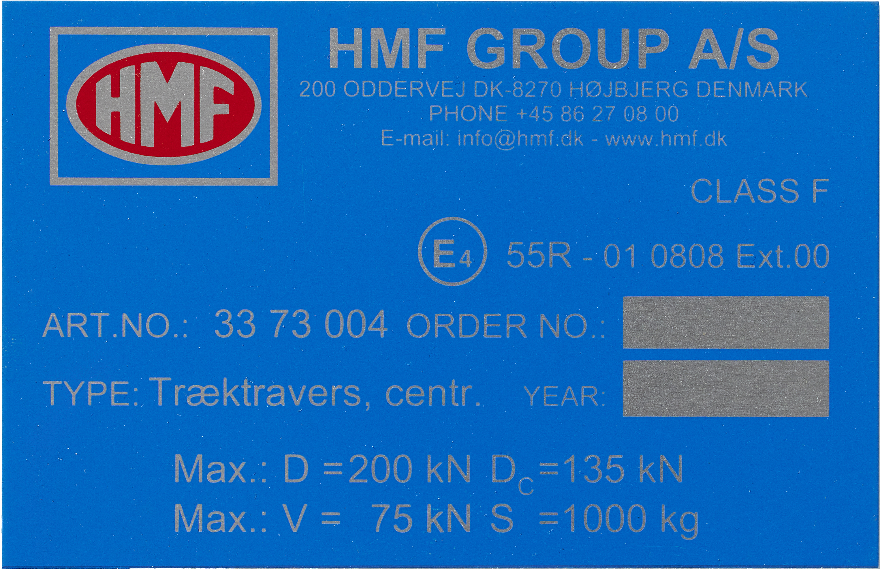 Typeskilt Melsentech HMF Group Hoejbjerg Maskin Fabrik